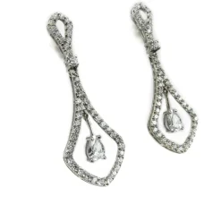 Pendientes De Plata Rodiada Con Circonitas Blancas