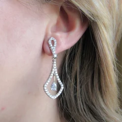 Pendientes De Plata Rodiada Con Circonitas Blancas