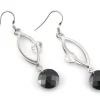 Pendientes De Plata Rodiada Con Doble Circonita Blanca Y Negra