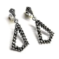 Pendientes De Plata Vieja Con Marquesitas