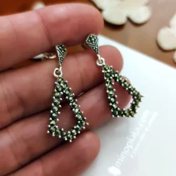 Pendientes De Plata Vieja Con Marquesitas