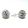 Pendientes De Plata Y Cristal Blanco 10 Mm.