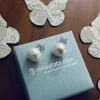Pendientes De Plata Y Perla Boton 10 Mm.