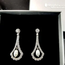 Pendientes De Plata Y Perlas Cultivadas Y Circonitas