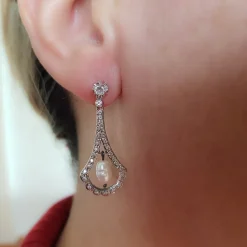 Pendientes De Plata Y Perlas Cultivadas Y Circonitas