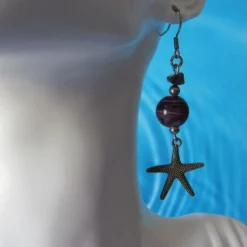 Online Che Carino Art Pendientes estrella de mar con amatista