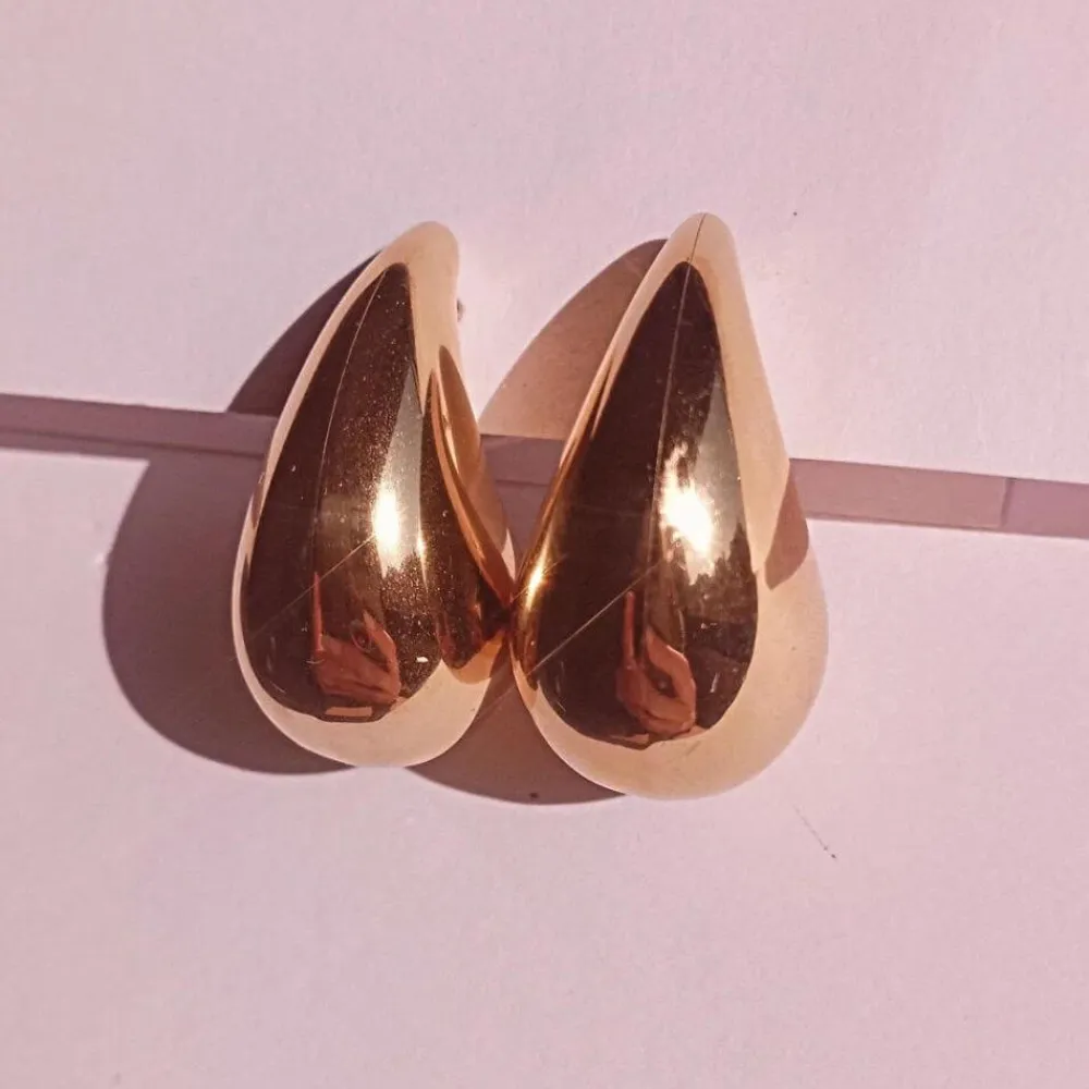 Hot Hhedderich Pendientes Gota Oro acero