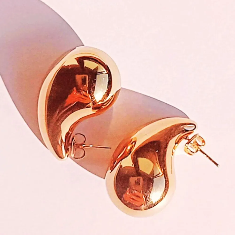 Hot Hhedderich Pendientes Gota Oro acero