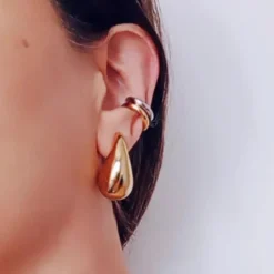 Hot Hhedderich Pendientes Gota Oro acero