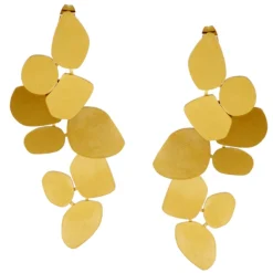 Pendientes largos de acero para mujer disponibles en variedad de acero y acero dorado