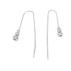 Pendientes Largos De Plata Con Circonitas