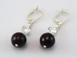 Pendientes Largos De Plata Con Cuarzo Y Circonitas