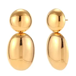 Outlet Eriety Jewels Pendientes largos y modernos de Acero Inoxidable - Ovalados
