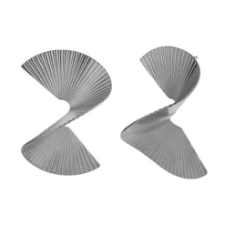 Discount Eriety Jewels Pendientes modernos mujer acero inoxidable - Diseño espiral con rayas