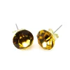Pendientes Mujer De Plata Y Cristal Swarovski Dorado 8 Mm.