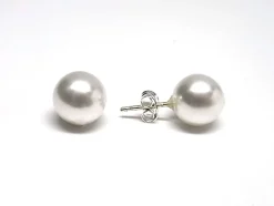 Outlet Pendientes Perla 10 Mm. En Plata De Ley