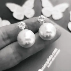 Pendientes Perlas Japonesas En Plata De Ley 16 Mm.