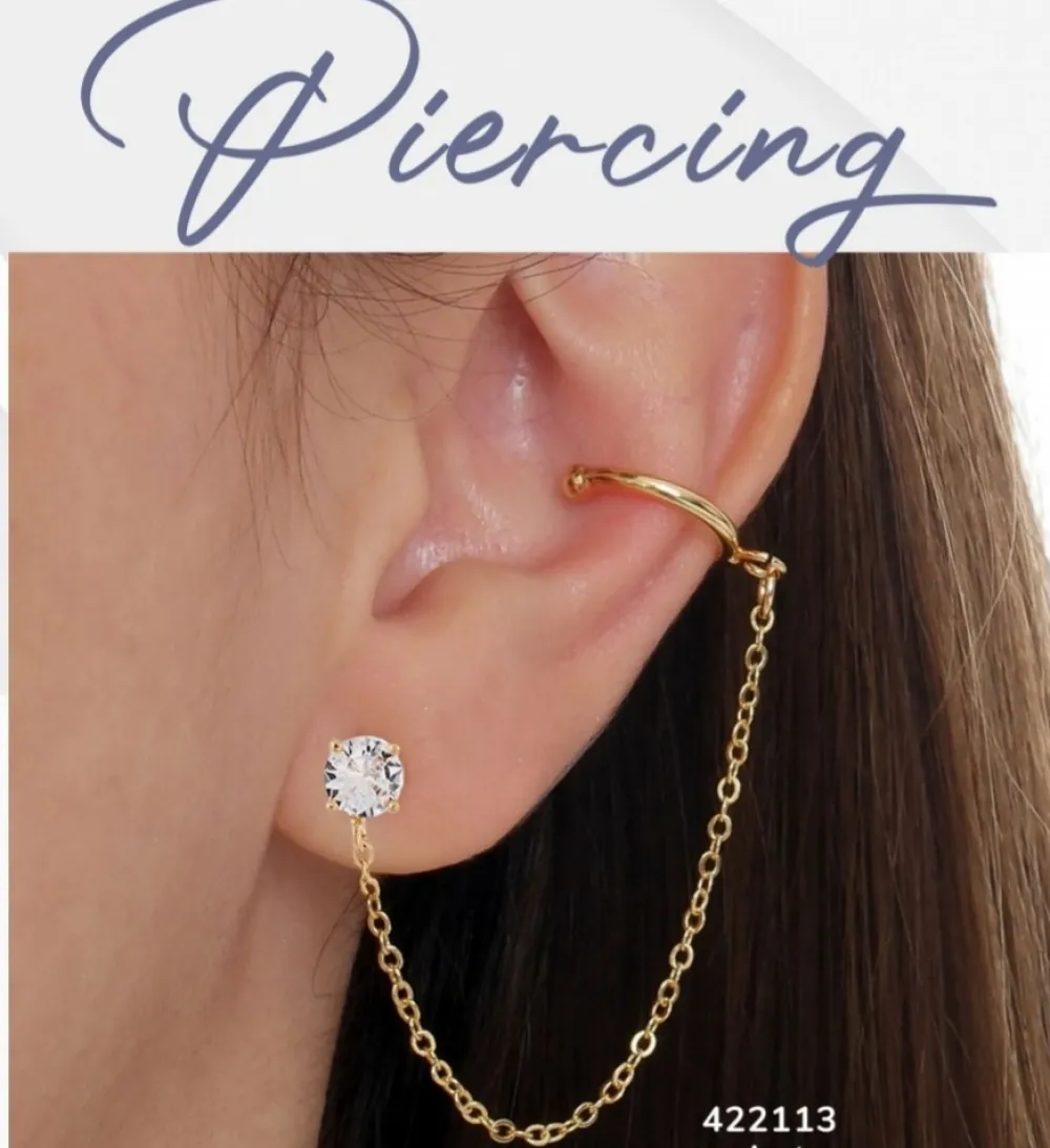 New Omar Joyas Rommy Pendientes Piercing Eslabones