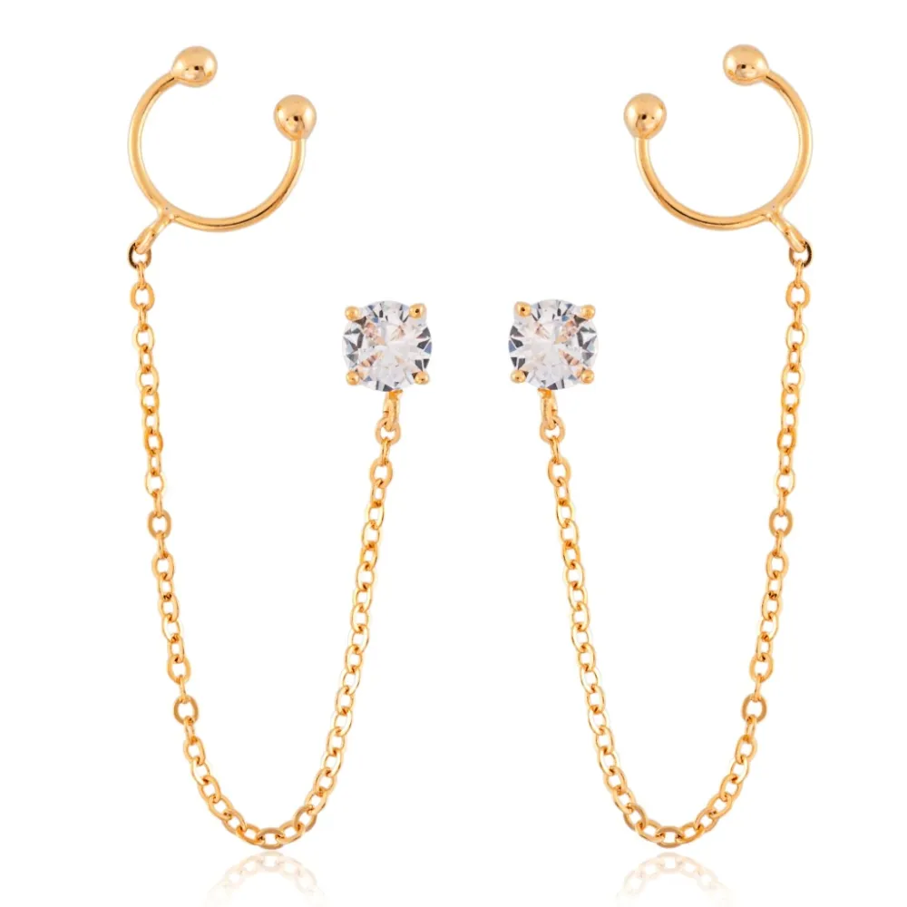 New Omar Joyas Rommy Pendientes Piercing Eslabones
