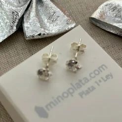 Clearance Pendientes Plata Circonita 6 Mm.