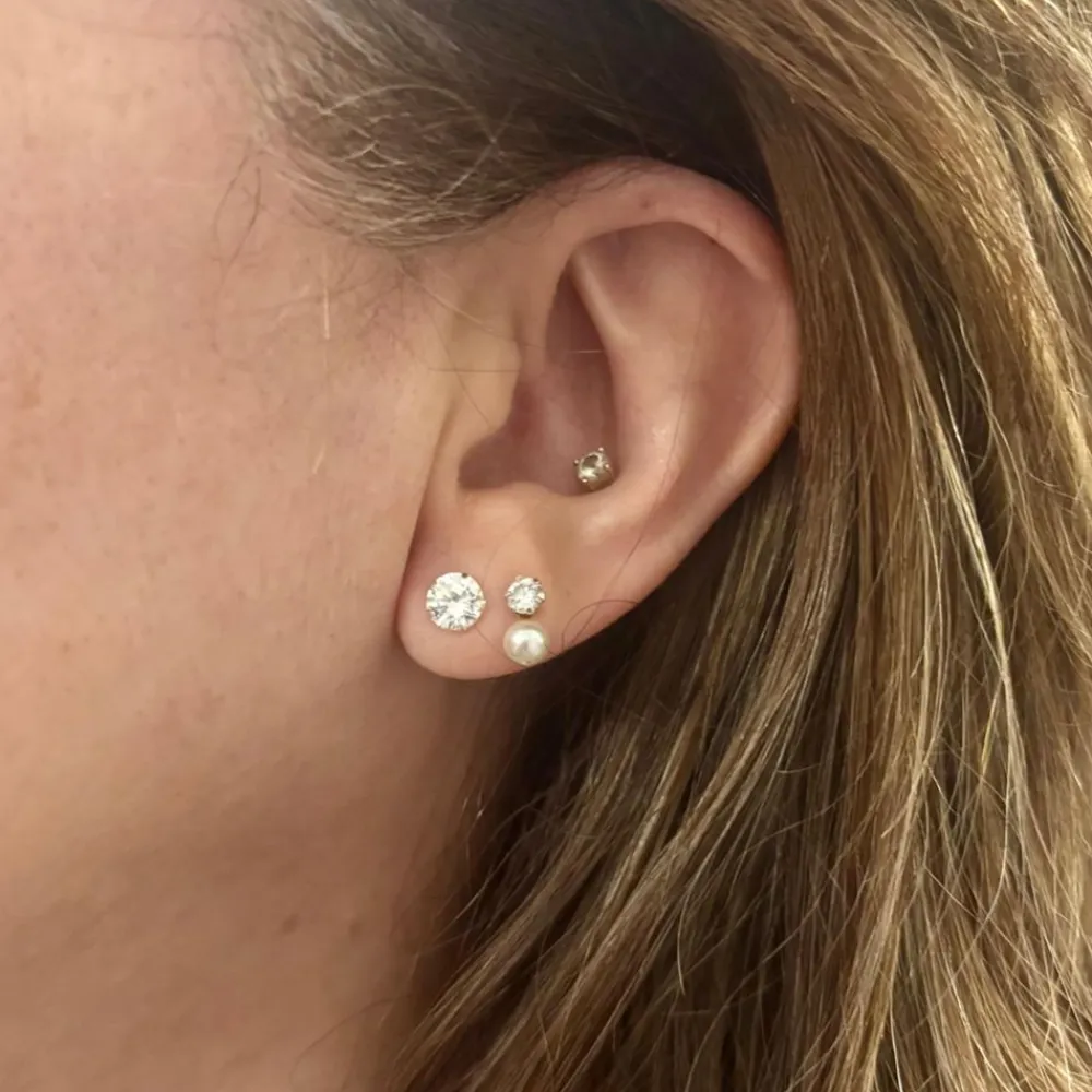 Clearance Pendientes Plata Circonita 6 Mm.