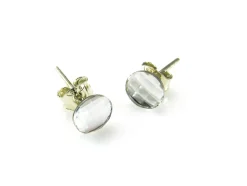 Pendientes Plata Con Cristal Swarovski Blanco 5 Mm.