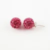 Outlet Pendientes Plata De Ley Y Cristal De Colores 10 Mm. Rosa