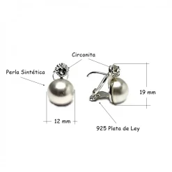 Pendientes Plata Japonesa Perla Blanca 12 Mm. Cierre Omega