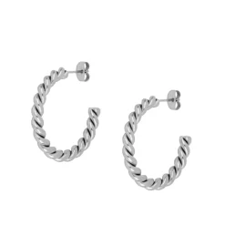 Pendientes semi aro de Acero disponible en acero y acero dorado