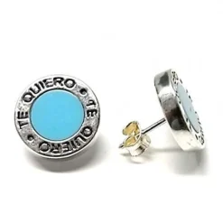 Pendientes Te Quiero Azules De Plata De Ley
