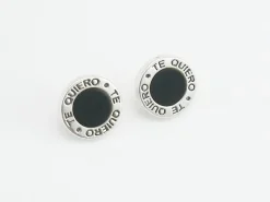 Sale Pendientes Te Quiero Negros En Plata De Ley