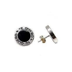 Sale Pendientes Te Quiero Negros En Plata De Ley