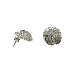 Pendientes Tornado De Plata De Ley Con Circonitas Blancas
