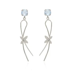 Hot Pendientes Vega Victoria Cruz De Plata Y Swarovski Largos