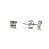 Pendientes 4X4 Cuadrados De Plata De Ley Con Circonitas