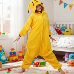Pijama Mono Enterizo de Ratón Eléctrico Amarillo Infantil