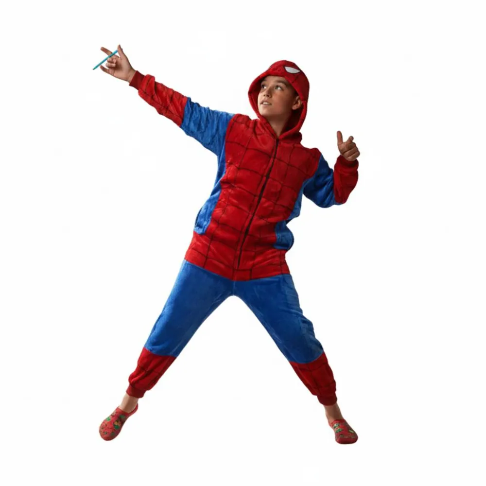 New Kebedo Moda Pijama Mono Enterizo de Superhéroe Araña Infantil