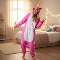 New Kebedo Moda Pijama Mono Enterizo Unicornio Rosa Mujer