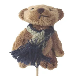 Pincho Palo Peluche Mini Osito Oso Bufanda azul