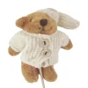 Pincho Paño Peluche Osito Oso Abrigo gorro blanco