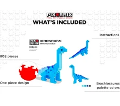 Pix Brix Pixel Art Puzzle Ladrillos – Serie Dinosaurio Brachiosaurus