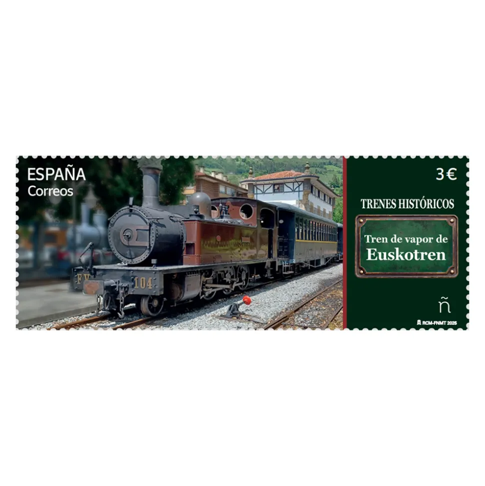 Pliego Premium Sello Tren de vapor de Euskotren | Serie Trenes históricos