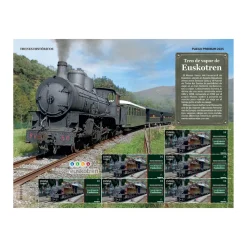 Pliego Premium Sello Tren de vapor de Euskotren | Serie Trenes históricos