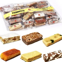 Sale LAPASIÓN Porciones de turrones variados. 6 tipos. Bolsa de 1 Kg. Envueltas individualmente. Formado por Turrón Blando, Duro, Chocolate con almendras, Chocolate crujiete, Yema tostada y Mazapán fruta.