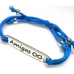 Pulsera Amigas Infinito Plata Y Elástica