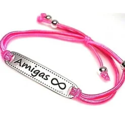 Pulsera Amigas Infinito Plata Y Elástica