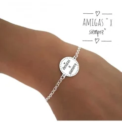 Pulsera Amigas X Siempre De Plata De Ley