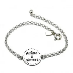 Pulsera Amigas X Siempre De Plata De Ley