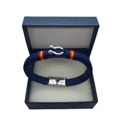 Sale PCMaes Pulsera Azul Cuerda Náutica biothane con grillete