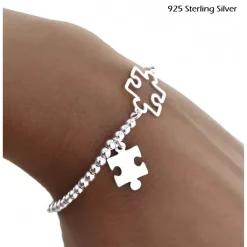 Pulsera Bolas Con Piezas De Puzzle En Plata De Ley